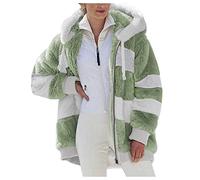 Kanpola Damen Plüschjacke Winterjacke Teddy Warm Hoodie Pullover Mit Kapuze Winter Reißverschluss Kapuzenjacke mit Tasches Einfarbig Lässige Jacken Mantel Oberteile