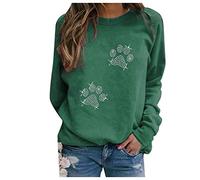 Kanpola Damen Pullover Shirts Printed Frauen Sweatshirt Rundhals Blusen Langarmshirt,Frühjahr Sommer Schön Hund Shirt Freizeit Sport Oberteile Tops