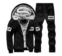 Kanpola Herren Kapuzenpullover + Hosen Winterjacke Kapuzenjacke Set Jacke Outwear Mantel