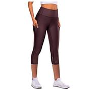 Kanpola Sporthose Damen 3/4 Capri Leggings Tights Yogahose mit Handytasche Blickdicht Kompressions Laufhose Hohe Taille Jogginghose