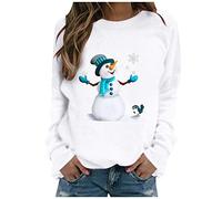 Kanpola Weihnachten Pullover Damen Große Größen Langarm Rundhals Sweatshirt Weihnachtspullover Winter Weihnachtsthema Sweater Bluse Lockerer Winterpullover Oberteile