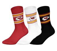 NFL Unisex Socken, 3er Pack - NFL Teams, 3Pack Crew Socks, Football, Logo, Baumwollmischung Kansas City Chiefs 39-42