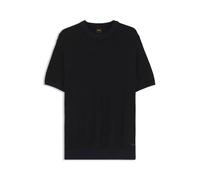 BOSS Pullover aus Baumwoll-Mix mit zweifarbiger Strick-Struktur - Style Kantonio, 50558743 Dunkelblau L