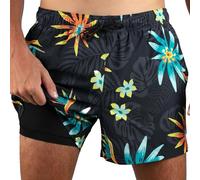 Kanu Surf Abenteuer-Badehose für Herren mit Kompressionsfutter, 12,7 cm Schrittlänge, schnell trocknender Stretch-Badeanzug, Adventure Black, XXL
