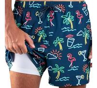 Kanu Surf Herren Adventure Swim Trunks with Compression Liner 5-inch Inseam Quick Dry Stretch Bathing Suit Badehose, Beach Club, Marineblau, XXL