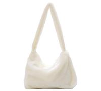 KANUBI Umhängetaschen, Plüschhandtaschen, Handtaschen, Blumenkupplungen, flauschige Handtaschen, Geldbörsen unter den Armen, Umhängetaschen, süße Damenhandtaschen mit Blumenmuster (Beige)