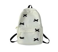 KAOBIO Adretter Y2k ästhetischer Cord-Rucksack für Damen, Kawaii-Laptop-Rucksack, niedlicher Coquette-Schleife, Harajuku, College-Tagesrucksack, Weiße Schleife