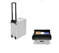 KAPIPALA Robuster Aluminium Businesskoffer mit Rollen, 30 kg Traglast - Kompakter Aktenkoffer & Pilotenkoffer mit Teleskopstange, Laptopfach (bis 15,6"), Doppelverriegelung, Silber