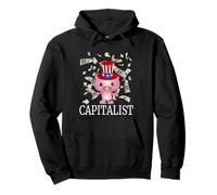 Kapitalist mit Schwein im Onkel Sam Hut Geld fliegen. Pullover Hoodie