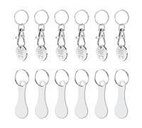 Kapokr 12 Stück Einkaufswagenlöser Metall Einkaufswagenchip Edelstahl Einkaufschip Schlüsselanhänger Chip für Einkaufswagen Round Einkaufswagenchip zum Rausziehen (2 Stile)