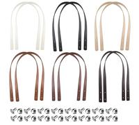 Kapokr 12 Stück Taschenhenkel PU Taschenhenkel für Häkeltaschen 60cm Taschengriffe Leder Abnehmbare Lederriemen für Taschen mit 48 Nieten für DIY Handtasche Geldbörsen (6 Farbe)