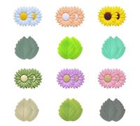 Kapokr 24 Stück Maschenstopper Silikon Nadelstopper für Stricknadeln Gänseblümchen Blatt Stricknadel Stopper Bunte Stricknadeln Punktschutz für Häkeln Stricken Heimwerken Zubehör