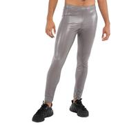 Kapow Meggings Herren-Leggings in Lederoptik, Matte Hose in Veganer Lederoptik mit Taschen und Kordelzug für Festivals und Partys