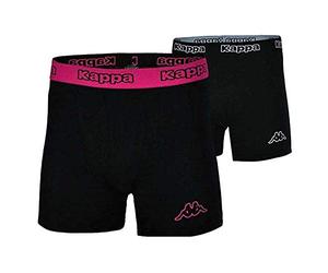 Kappa 4X Logo Boxer Short Herren Boxershorts 4 Stück Schwarz/Fuchsia, Grösse:L