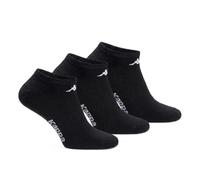 Kappa 6 Paar Socken, unsichtbare Socken, Sneakersocken aus Baumwolle, Unisex, verschiedene Sortimente, Schwarz , 45-47