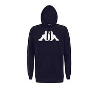 Kappa Airiti Herren Sweatshirt Baumwolle Stickerei Kapuze, Blau XX-Large