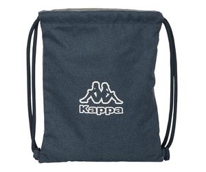 KAPPA Dark Navy Rucksack, flach, groß, ideal für Kinder verschiedener Altersgruppen, bequem und vielseitig, Qualität und Widerstandsfähigkeit, 35 x 40 cm, Grau/Marineblau meliert, Grau / Marineblau