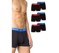Kappa Enge Boxershorts 6er Pack VINESTA I Retro Pants für Männer aus Baumwolle I reißfeste & atmungsaktive Herren Unterhosen I Boxer im Vorteilspack, Schwarz mit mehrfarbigem Bund 4XL
