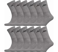 Kappa Freizeit Sport Socken 12er Packung, Schwarz, 43/46 (DE/NL/SE/PL, Numerisch, 39, 41, Regular, Grau)