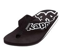 Zehentrenner KAPPA Gr. 40, schwarz-weiß (black, white) Schuhe Schlappen Zehentrenner - mit plakativem Logoschriftzug (11787421-40)