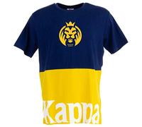 Kappa Herren Authentic Sand Carrency Mad Lions T-Shirts, Blau/Gelb/Weiß, XS