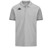 Kappa Herren Barli Polohemd, Grau/Schwarz, M