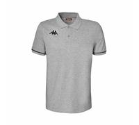 Kappa Herren Barli Poloshirt, Grau/Schwarz, 4XL