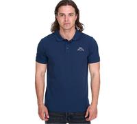 Kappa Herren Baumwoll-Polo mit kleiner Stickerei Polo-Shirt Kurzarm-Shirt Pique-Strick 303173NC A05 Dunkelblau S