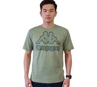 Kappa Herren Baumwoll-Shirt mit großem Logo Rundhals-Shirt Kurzarm-Shirt T-Shirt Oeko-Tex 100 zertifiziert 7085/8191-003 Grün L