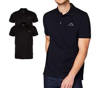 Kappa Herren Polo Shirt VENIST im 2er Pack | Polo-Hemd mit Logodruck| Basic Poloshirts für Männer | Kurzarm Polo für Sport, Freizeit und Büro | M, schwarz
