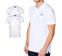Kappa Herren Polo Shirt VENIST im 2er Pack | Polo-Hemd mit Logodruck| Basic Poloshirts für Männer | Kurzarm Polo für Sport, Freizeit und Büro | XXXXXL, weiß