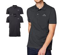 Kappa Herren Polo Shirt VENIST im 2er Pack | Polo-Hemd mit Logodruck| Basic Poloshirts für Männer | Kurzarm Polo für Sport, Freizeit und Büro | L, Asphalt