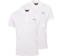 Kappa Herren Polo Shirt VENIST im 2er Pack | Polo-Hemd mit Logodruck| Basic Poloshirts für Männer | Kurzarm Polo für Sport, Freizeit und Büro | XXXL, weiß