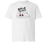 Kappa Herren-Sport-T-Shirt aus Jersey mit Rundhalsausschnitt, kurzen Ärmeln, Regular Fit und Grafik auf der Brust, lässiger und vielseitiger Stil, Weiß, Größe M