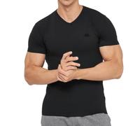 Kappa Herren-T-Shirt aus elastischer Baumwolle, V-Ausschnitt, 3er-Pack, Schwarz , XL