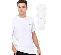 Kappa Herren T-Shirt VOLLAR im 3er Pack | Sport-Shirt mit Rundhalsausschnitt | Basic Tshirt-Set für Männer | Rundhals Oberteil für Sport und Freizeit | Regular Fit | S, Weiß