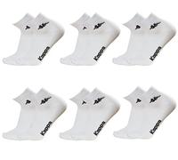 Kappa Packung mit 6 Paar kurze Socken mit Knöcheln, Unisex, Art. K004 aus Baumwolle, erhältlich in den Farben Weiß, Schwarz, Blau und Grau, Weiß, 39-41