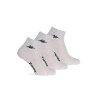 Kappa Packung mit 6 Paar kurze Socken mit Knöcheln, Unisex, Art. K004 aus Baumwolle, erhältlich in den Farben Weiß, Schwarz, Blau und Grau, hellgrau, 39-41