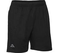 Kappa Shorts für Damen und Herren, lässige Sportshorts mit Taschen, Kurze Hose aus Baumwolle, angenehmer Stretchbund, Schwarz, Gr. L