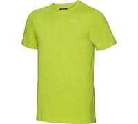 Kappa Unisex T-Shirt, kurzärmliges Oberteil aus 100% Baumwolle in sportlichem Look, mit Rundhals-Ausschnitt und lockerer Passform für Damen und Herren, neongrün, Gr. M