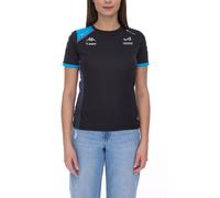 Kappa X ALPINE Formel 1 F1 Damen T-Shirt mit HYDRO WAY PROTECTION-Technologie Kurzarm-Shirt 351G58W AF1 A12 Schwarz XS