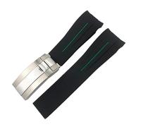 KAPPDE Gummiarmband, 21 mm, 22 mm, passend für Rolex Deepsea Sea-Dweller Submariner Blau/Schwarz, wasserdichtes Sport-Silikon-Uhrenarmband, 41mm SUB, Azetat, Kein Edelstein