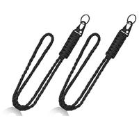 KAPSING 2 Stück Paracord Schlüsselanhänger Schlüsselband, Wristlet Umhängeband, Schlüsselband, lanyard schlüsselband für Schlüssel, ID Badge Card Holder(schwarz)