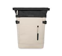 Kapten & Son Rucksack Aarhus Cream Black 14 L | Rucksack Damen & Herren Schwarz-Beige | Rolltop mit 14" Laptopfach | Backpack ideal für Reisen, City, Uni, Arbeit | wasserabweisend
