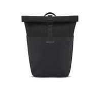 Kapten & Son Rucksack Lund Basic All Black 16-18 L | Rolltop Rucksack Damen & Herren | Handgepäck Rucksack mit 14'' Laptopfach | Vegan & Wasserabweisend
