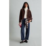 Kapuzen-Cordbluse relaxed braun S