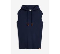 Pullunder BONPRIX, Damen, Gr. 40/42 (M), blau (dunkelblau meliert), Web, Obermaterial: 70% Baumwolle, 30% Polyamid, meliert, oversize normal, ohne Ausschnitt, Pullover Pullunder, mit Stehkragen und Ka