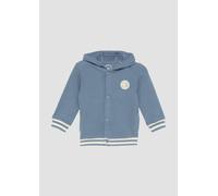 Kapuzen-Sweatjacke aus Baumwollstretch mit gestreiften Rippbündchen 68 blau 2161502.5273.68