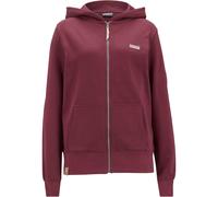 Kapuzensweatjacke BONPRIX, Damen, Gr. 44/46 (L), rot (ahornrot), Sweatware, Obermaterial: 100% Baumwolle, unifarben, lässig geschnitten hüftbedeckend, Rundhals, angesetztes Bündchen, Sweatjacken, mit