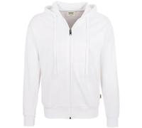 HAKRO Comfort Fit Sweatjacke mit Kapuze weiss, Einfarbig